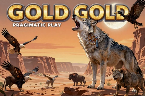 Wolf Gold online slot Cover mit Wolf vor Vollmond