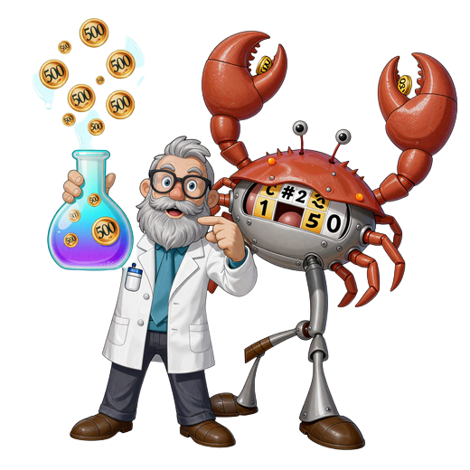 Professor Sebastian und Bonus Crab pr&auml;sentieren den 500 Euro Willkommensbonus