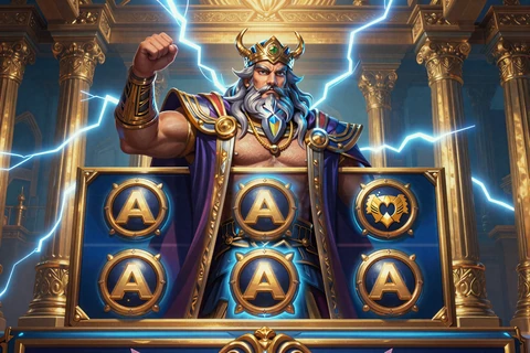 Gates of Olympus 1000 online slot Cover mit Zeus und Blitzen