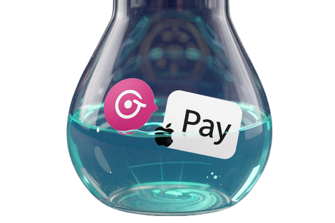 Sofortueberweisung und Apple Pay Symbole in Laborkolbe f&uuml;r CasinoLab Schnellzahlungen