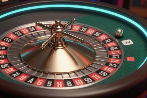 European Roulette spielen Tisch mit Kessel und Kugel