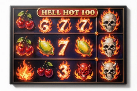 Hell Hot 100 Jackpot Slot mit brennenden Fr&uuml;chten