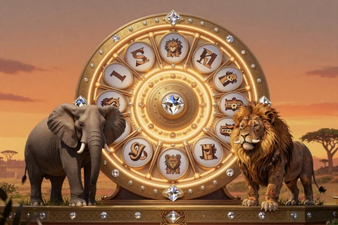 Mega Moolah Jackpot Slot mit Savanne
